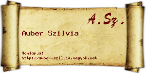 Auber Szilvia névjegykártya